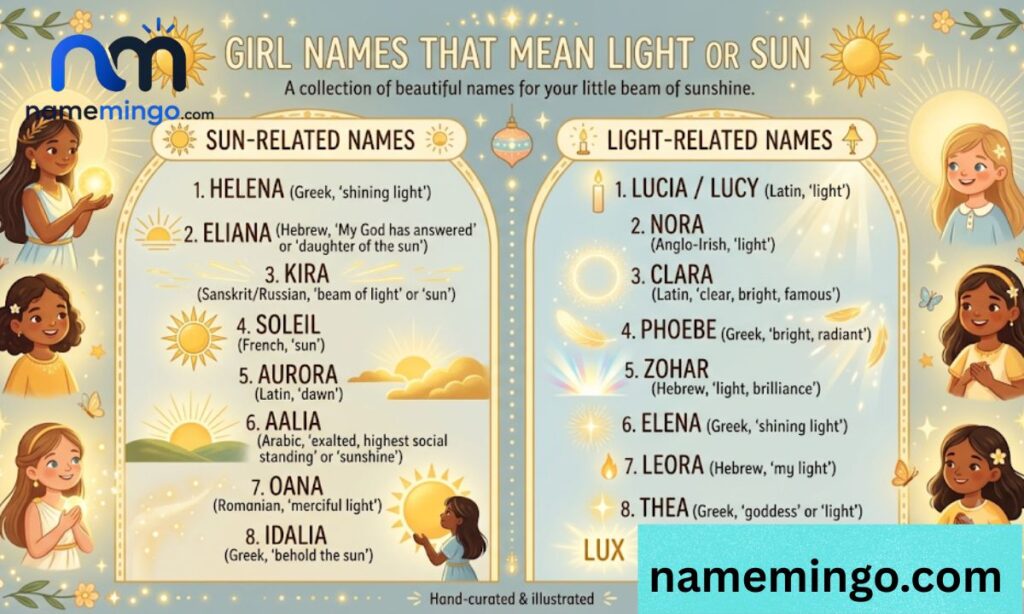 Girl Names That Mean Light or Sun