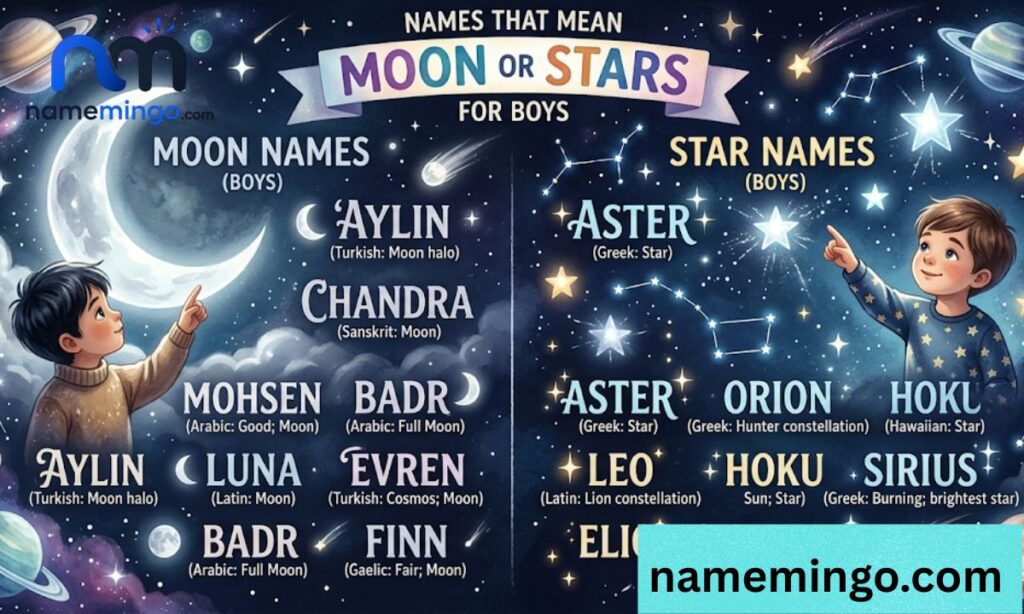Names That Mean Moon or Stars for Boy
