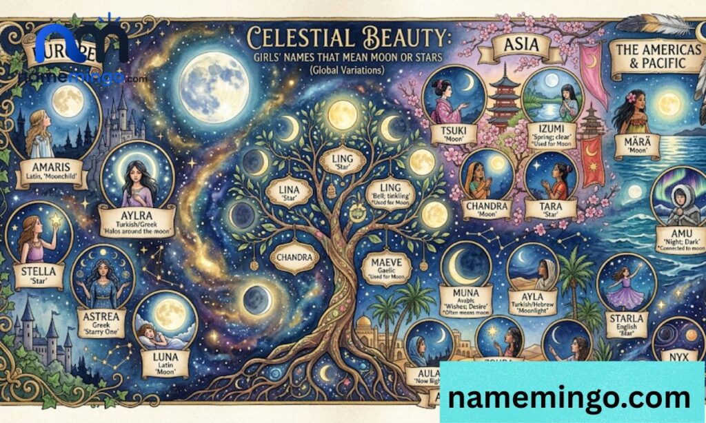 Names That Mean Moon or Stars for Girl (Global Variations)