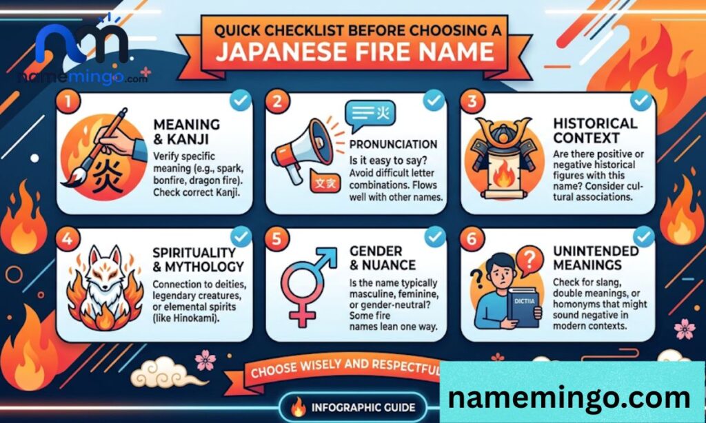 Quick Checklist Before Choosing a Japanese Fire Name