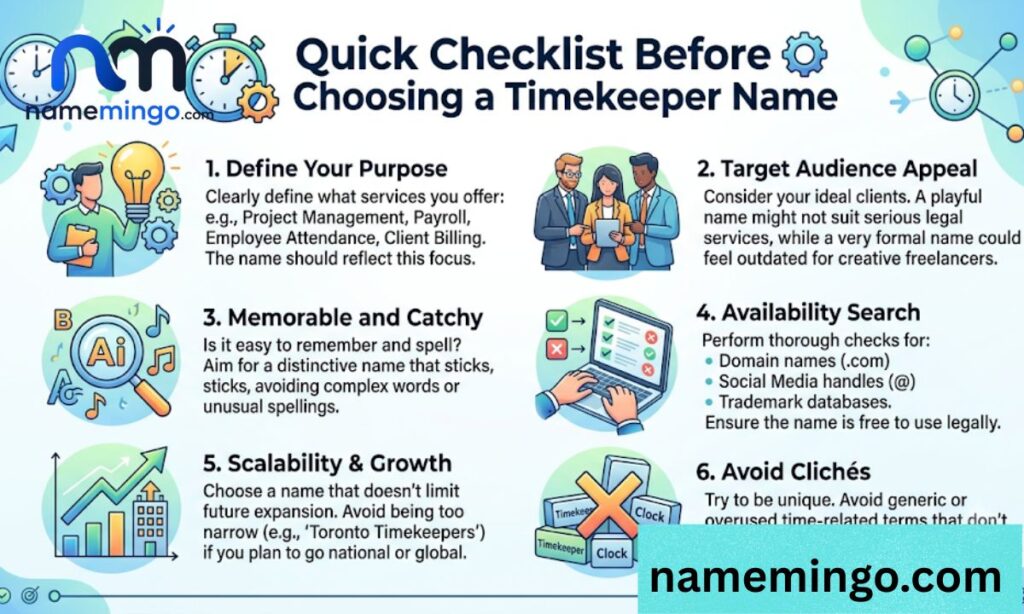 Quick Checklist Before Choosing a Timekeeper Name