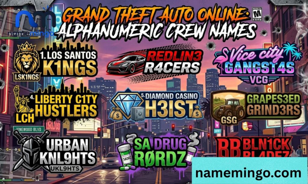 Alphanumeric GTA Crew Names