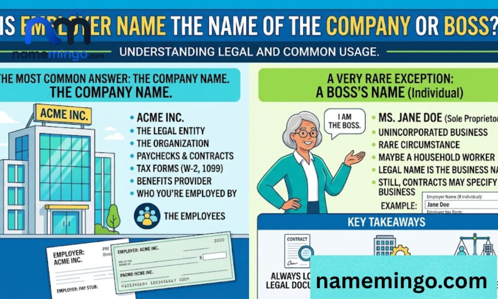 Is Employer Name the Name of the Company or Boss