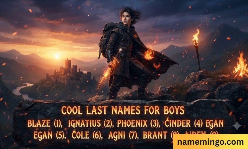 cool last names for boys that mean fire