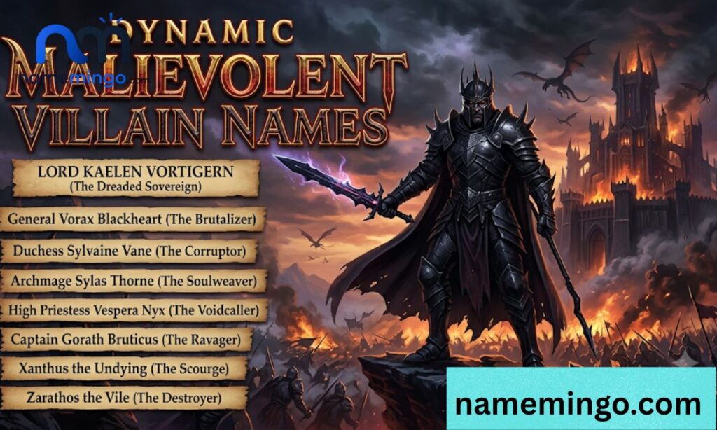 Dynamic Malevolent Villain Names