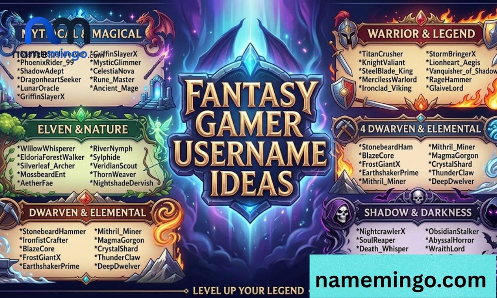 Fantasy Gamer Username Ideas