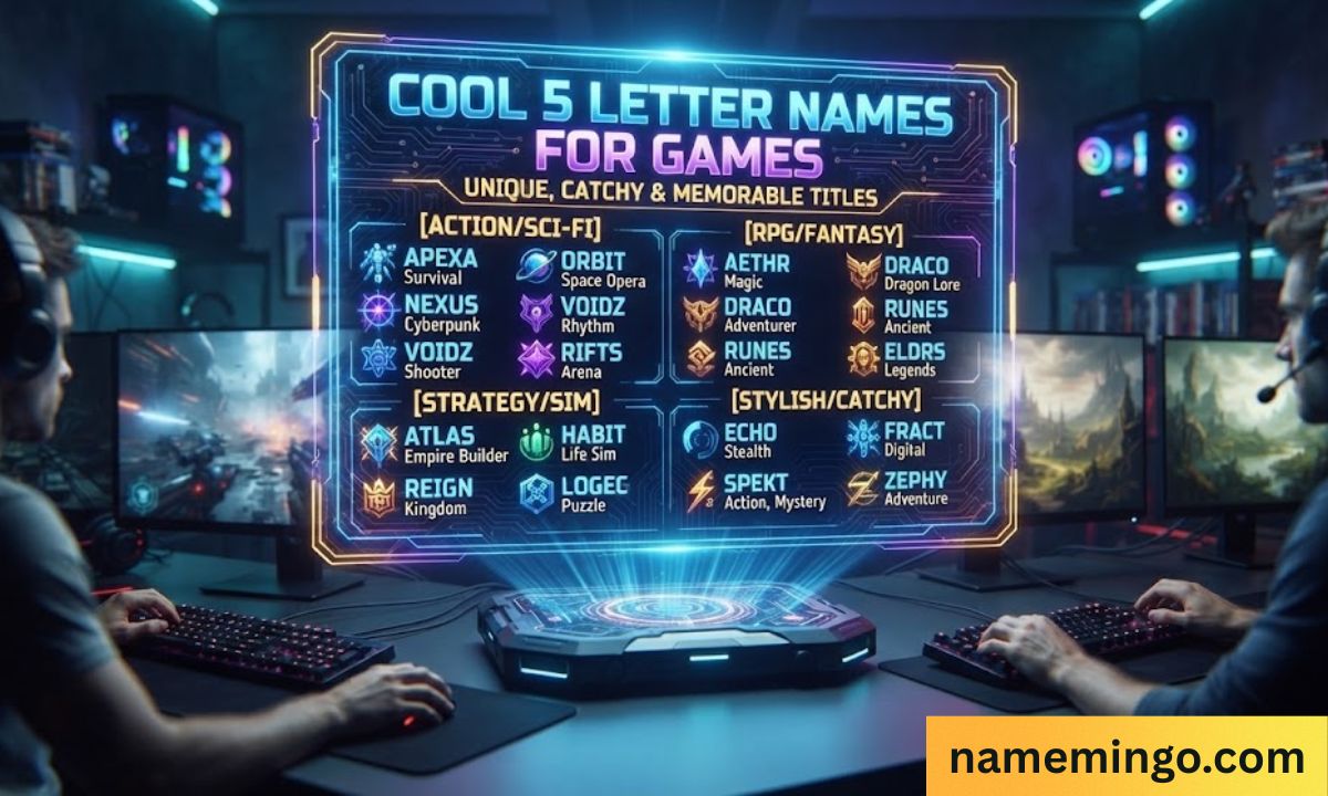 cool 5 letter names for games_