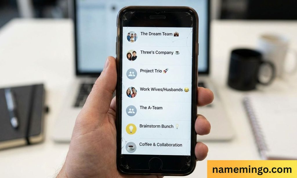 group chat names for 3 work colleagues_