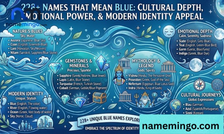 228+ Names That Mean Blue Cultural Depth, Emotional Power, and Modern Identity Appeal