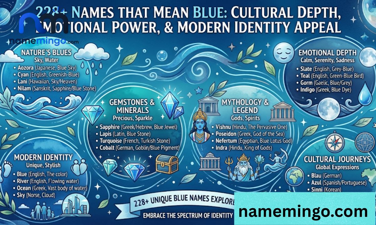 228+ Names That Mean Blue Cultural Depth, Emotional Power, and Modern Identity Appeal