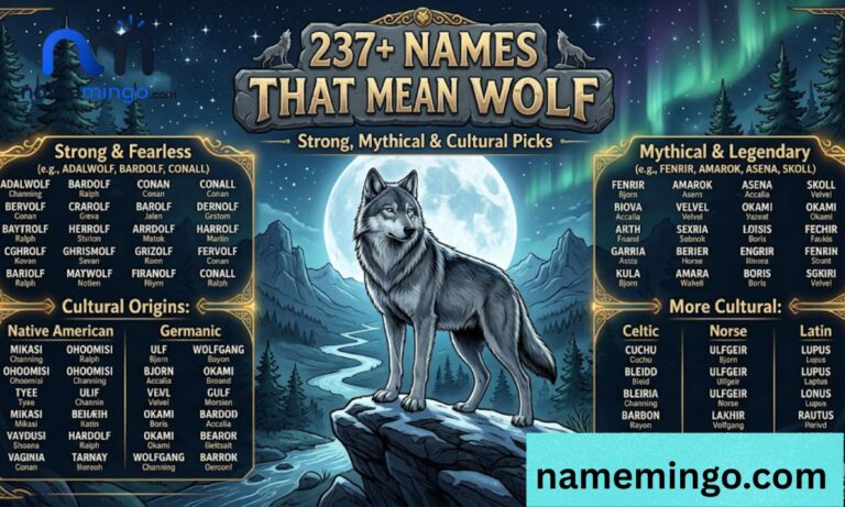237+ Names That Mean Wolf Strong, Mythical & Cultural Picks