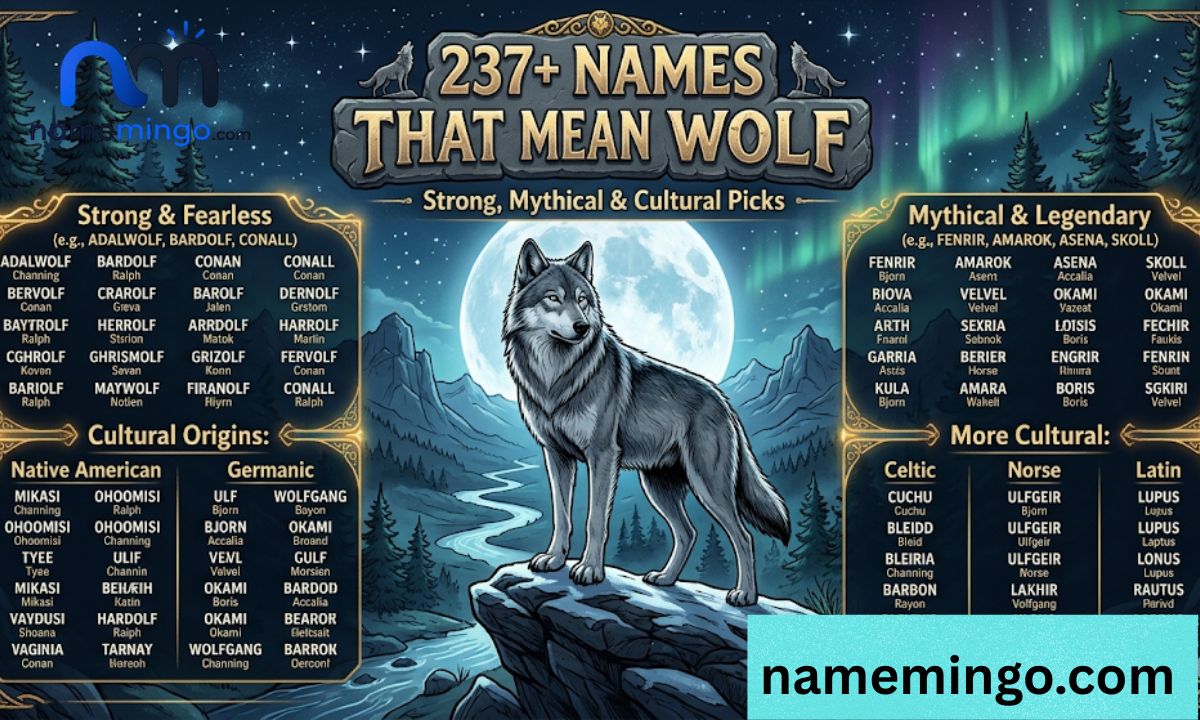 237+ Names That Mean Wolf Strong, Mythical & Cultural Picks