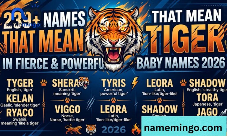239+ Names That Mean Tiger in Fierce & Powerful Baby Names 2026