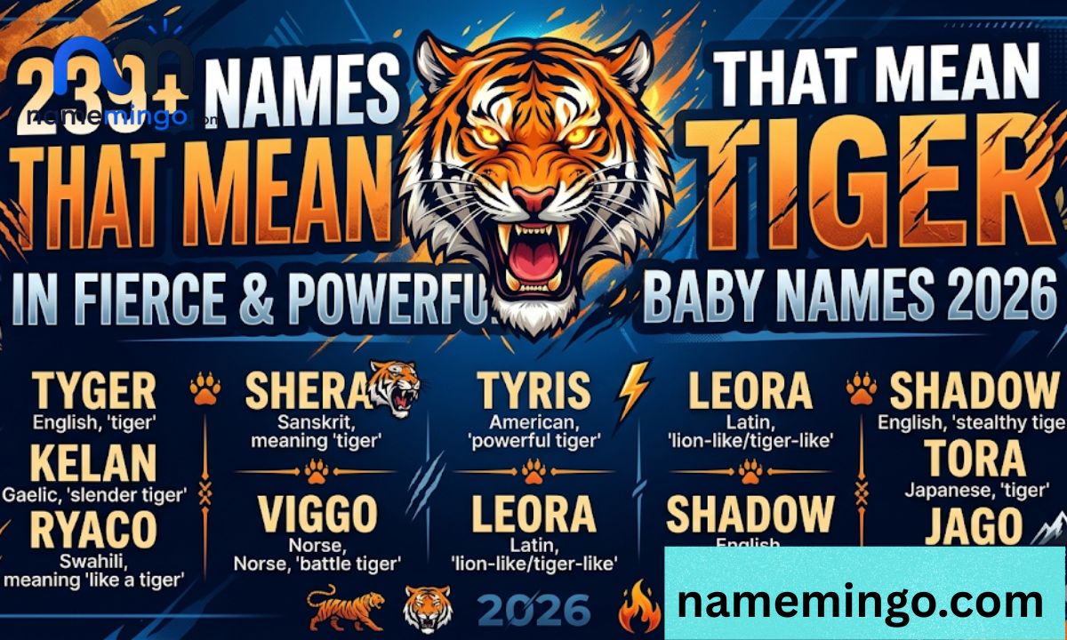 239+ Names That Mean Tiger in Fierce & Powerful Baby Names 2026