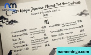 287+ Unique Japanese Names That Mean Darkness Elegant & Symbolic Choices 2026