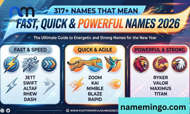 317+ Names That Mean Fast, Quick & Powerful Names 2026