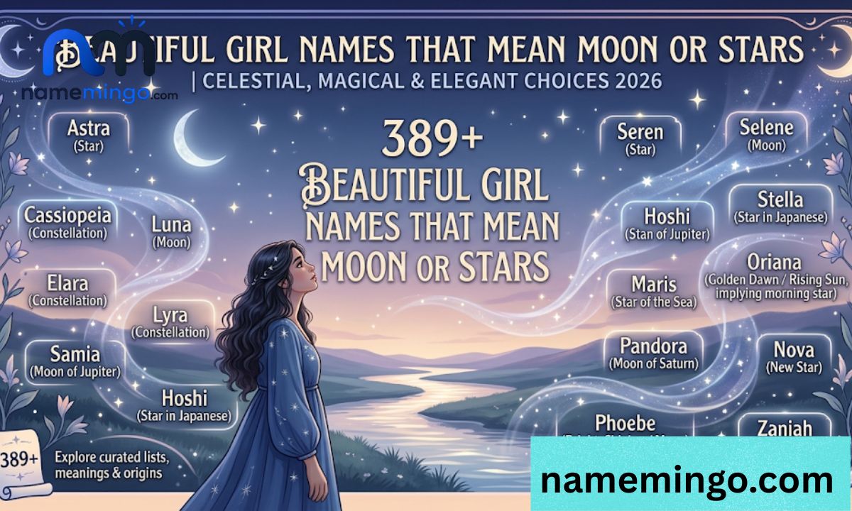389+ Beautiful Girl Names That Mean Moon or Stars Celestial, Magical & Elegant Choices 2026