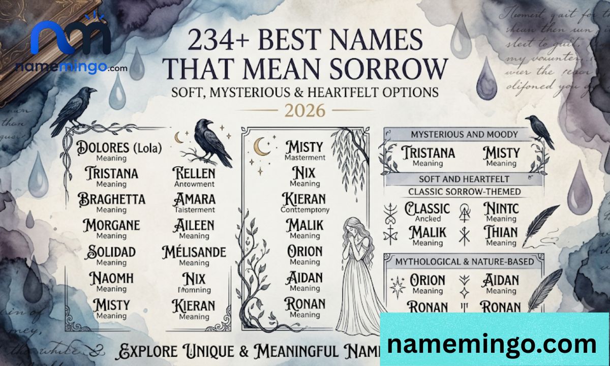 _234+ Best Names That Mean Sorrow Soft, Mysterious & Heartfelt Options 2026