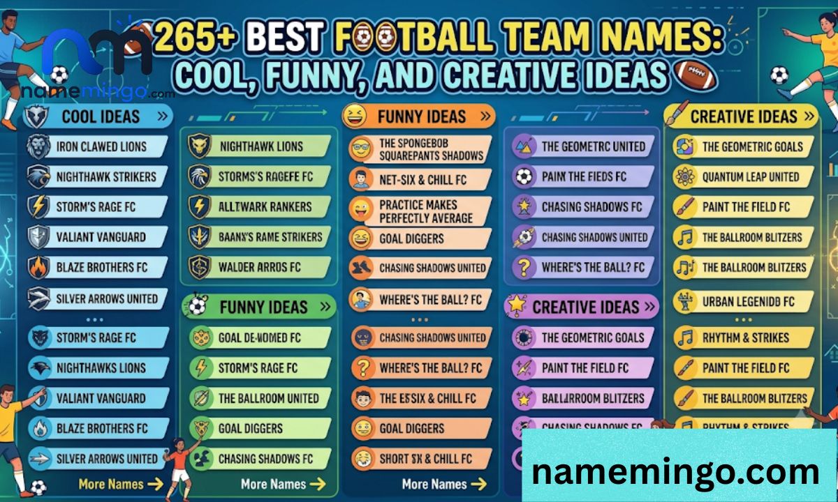_265+ Best Football Team Names Cool, Funny, and Creative Ideas 