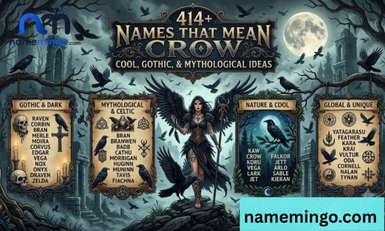 _414+ Names That Mean Crow Cool, Gothic, and Mythological Ideas