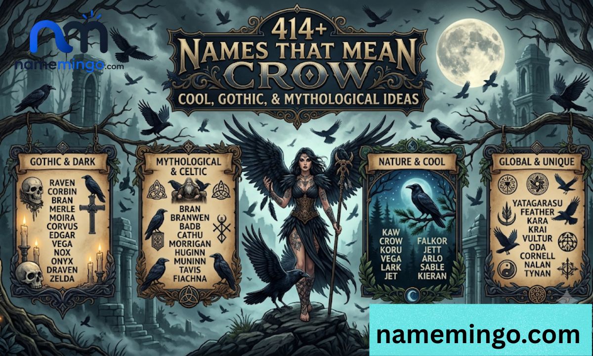 _414+ Names That Mean Crow Cool, Gothic, and Mythological Ideas