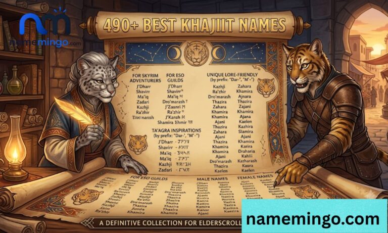 _490+ Best Khajiit Names Unique Ideas for Skyrim, ESO, & Lore