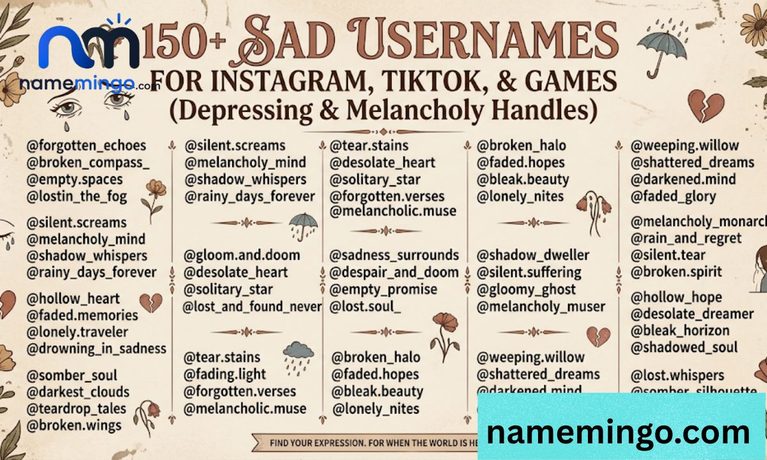 150+ Sad Usernames for Instagram, TikTok, & Games (Depressing & Melancholy Handles) 