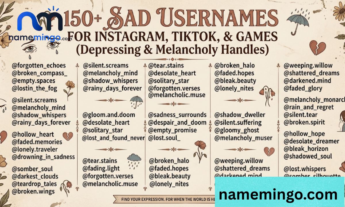 150+ Sad Usernames for Instagram, TikTok, & Games (Depressing & Melancholy Handles) 