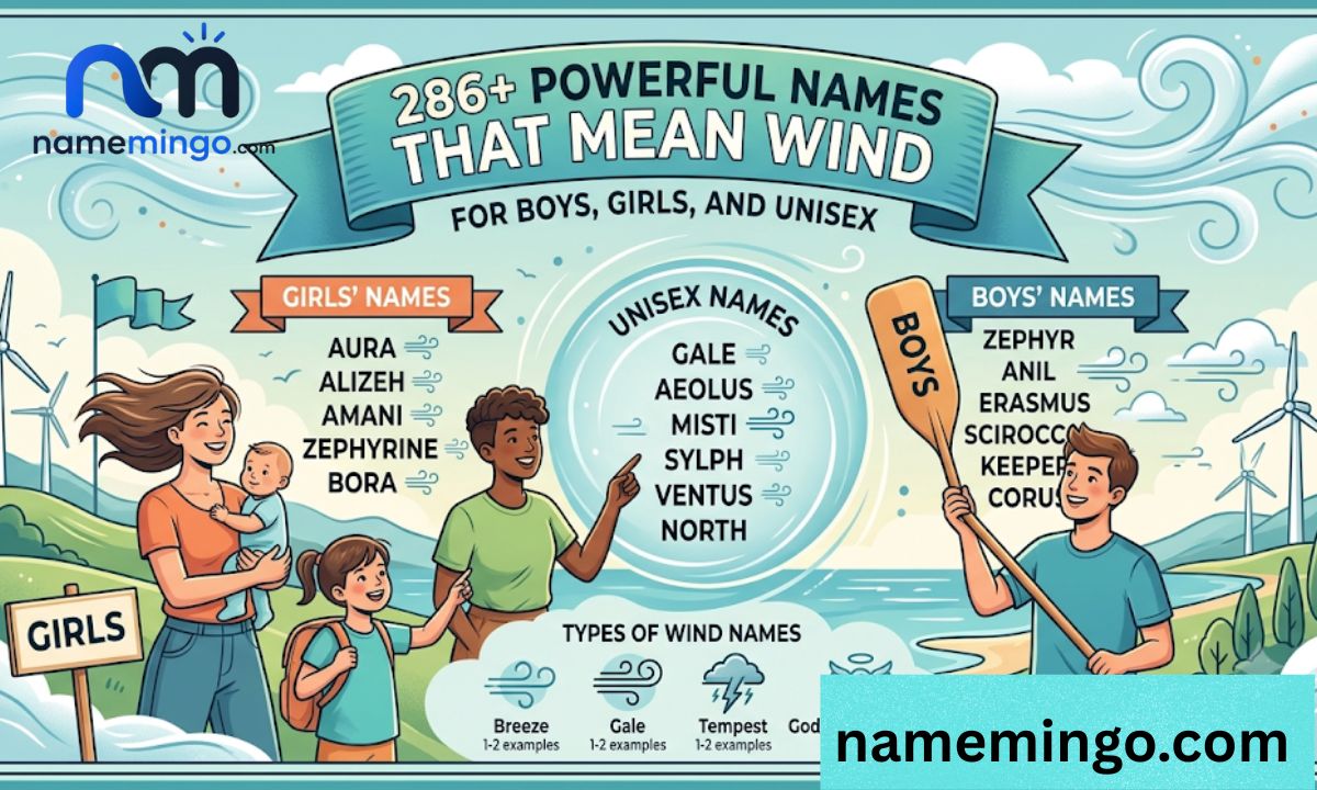 286+ Powerful Names That Mean Wind for Boys, Girls, and Unisex 
