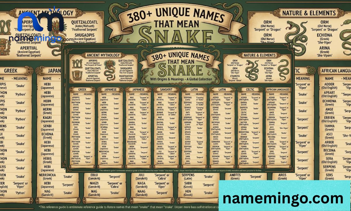 380+ Unique Names That Mean Snake (With Origins & Meanings) 