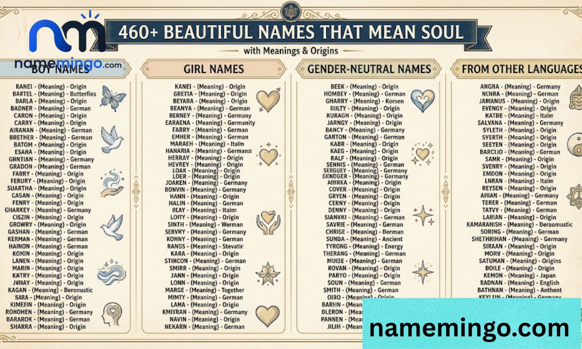 460+ Beautiful Names That Mean Soul (with Meanings & Origins)  (1)