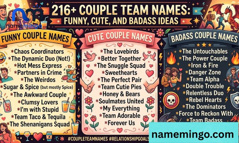 216+ Couple Team Names Funny, Cute, and Badass Ideas 