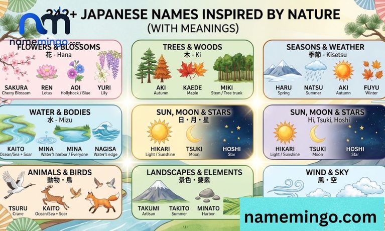 242+ Japanese Names Inspired by Nature (with Meanings) 