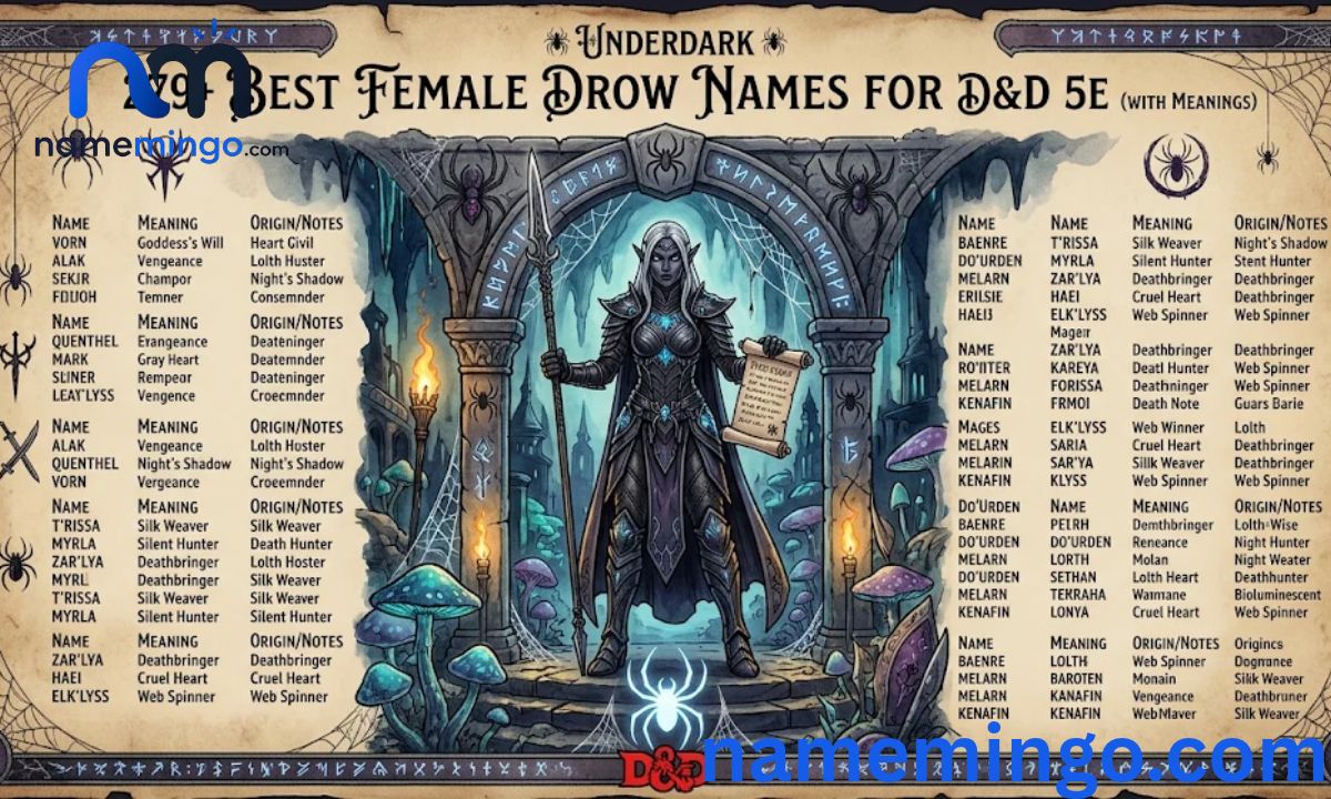 279+ Best Female Drow Names for D&D 5e (With Meanings) 