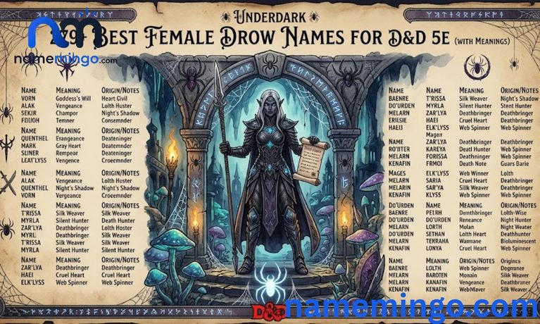 279+ Best Female Drow Names for D&D 5e (With Meanings) 